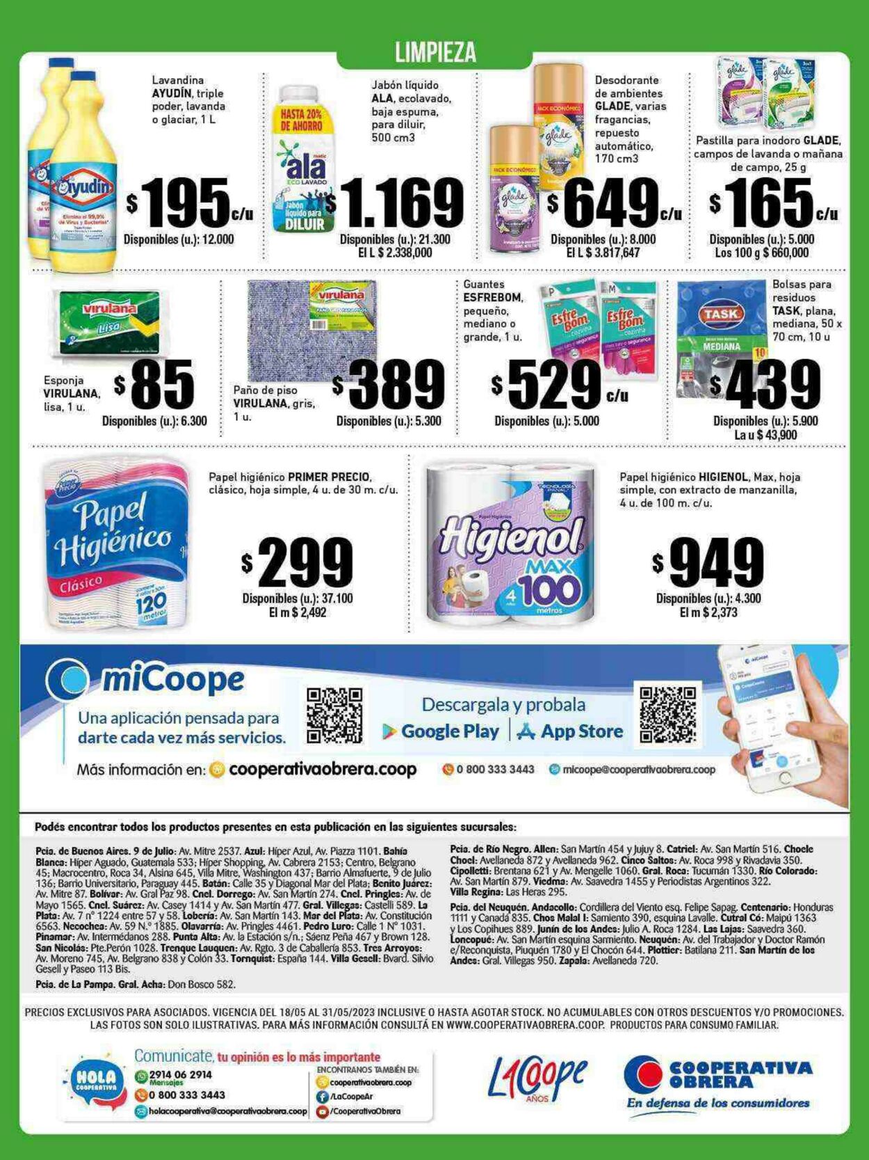 Folleto Cooperativa obrera 18.05.2023 - 31.05.2023