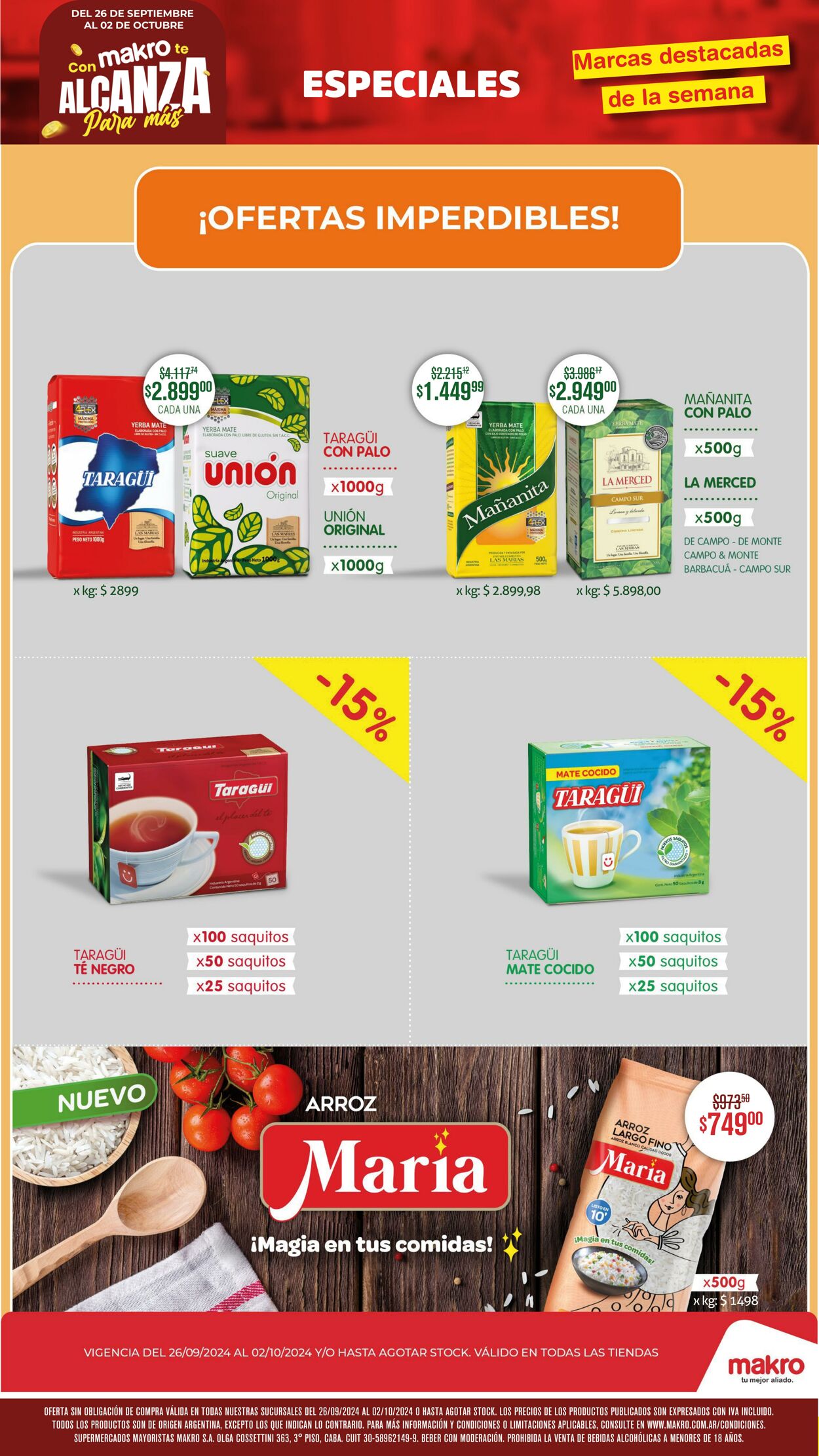 Folleto Makro - Ofertas Especiales del 26/09 al 02/10 26 sep., 2024 - 2 oct., 2024