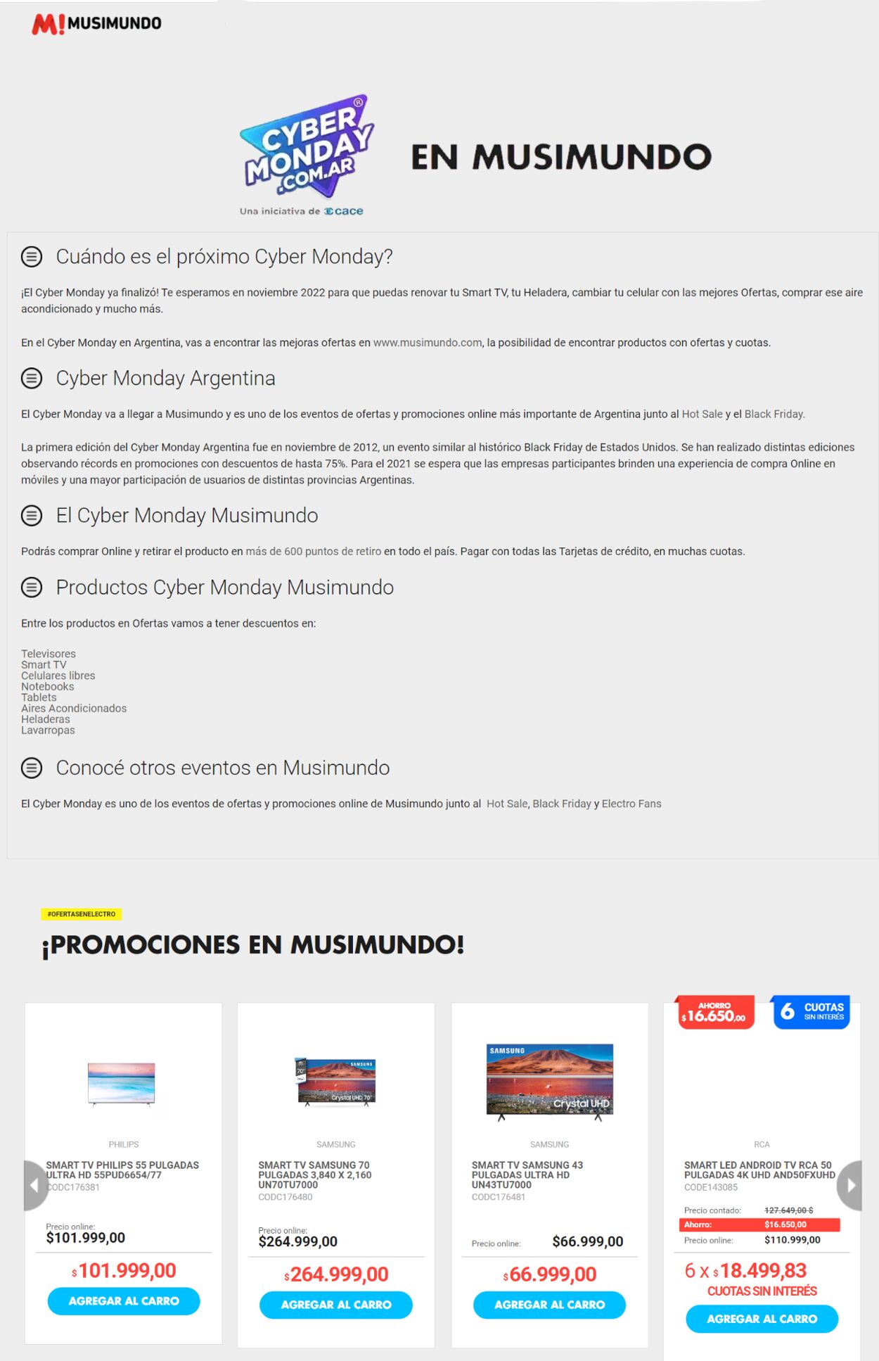 Musimundo Folleto Promocional Cyber Monday Válido del 17.10 al 02.11 Página nº 1